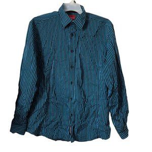 Black and blue long sleeve button down